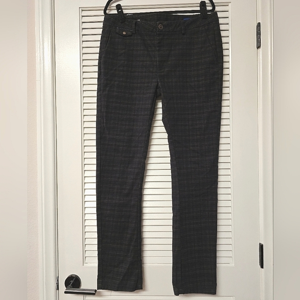 Denim Couture - Men's Brown & Blue Cotton Plaid Casual Pants